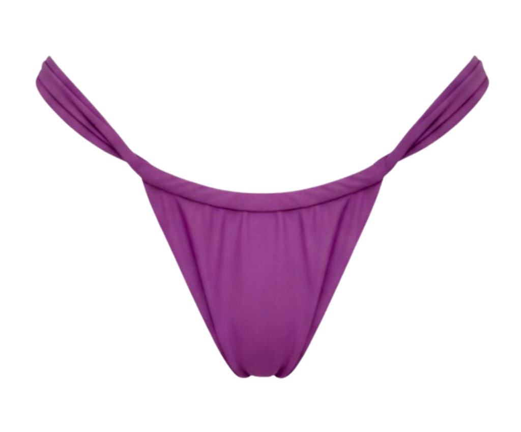 Purple bikini bottom on a white background