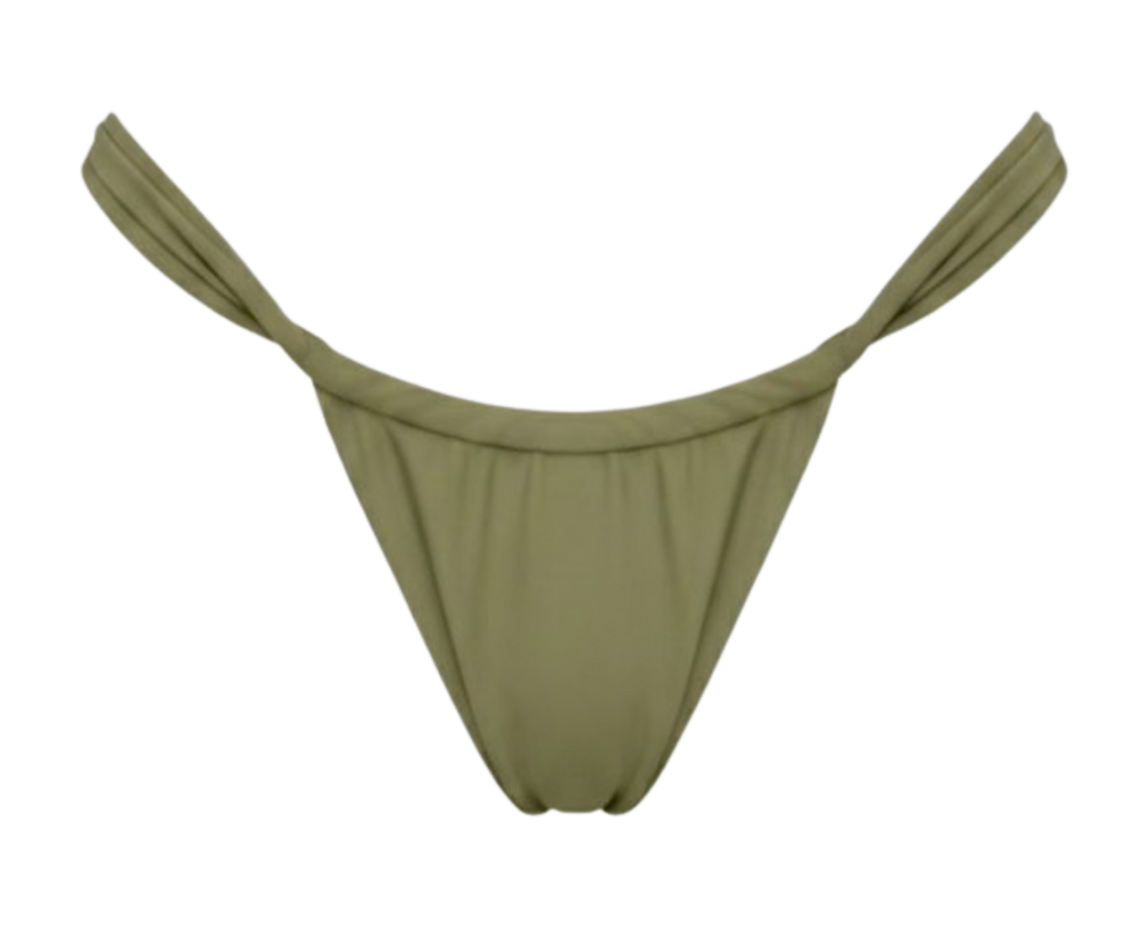 Green bikini bottom on a white background