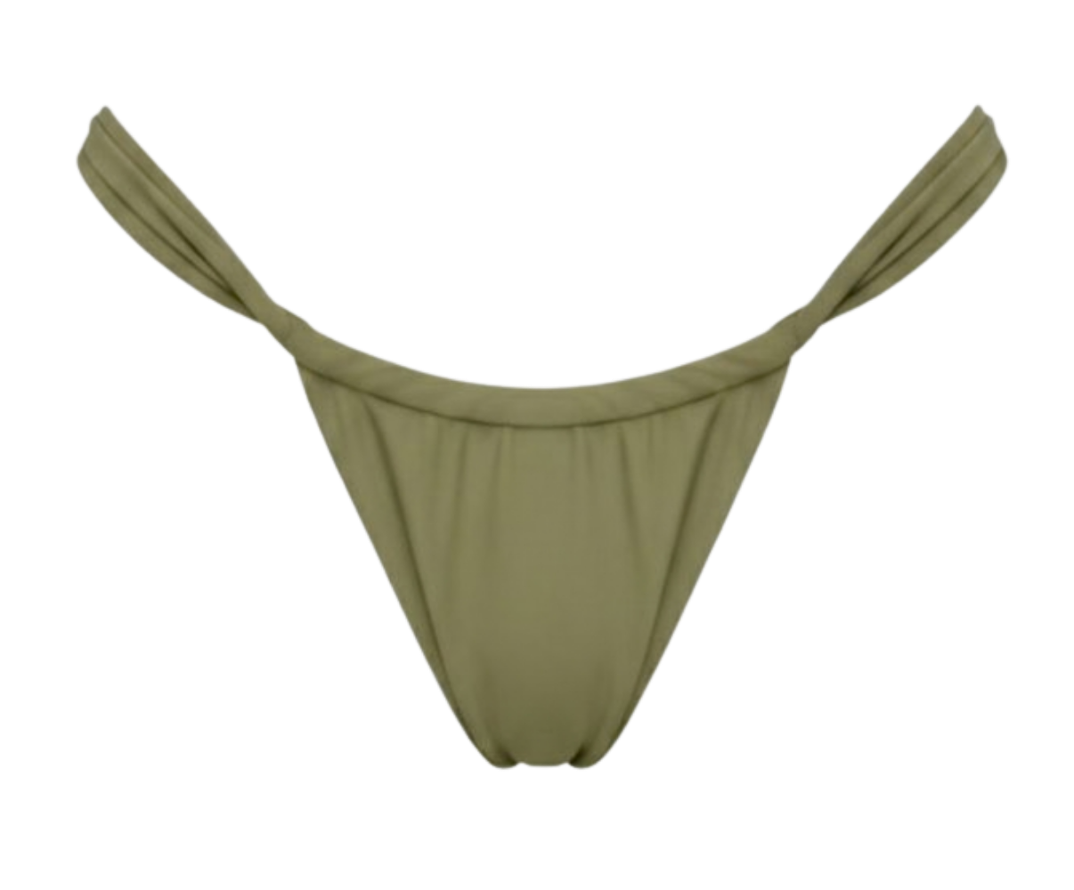 Green bikini bottom on a white background