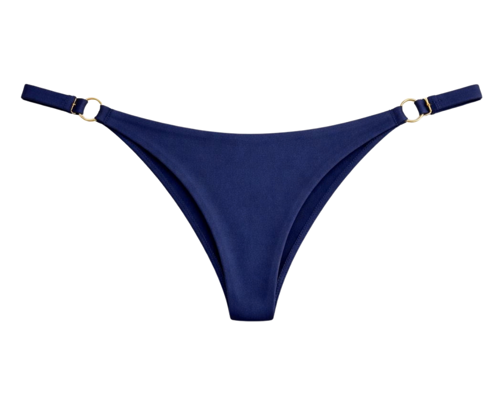 Navy blue bikini bottom on a white background