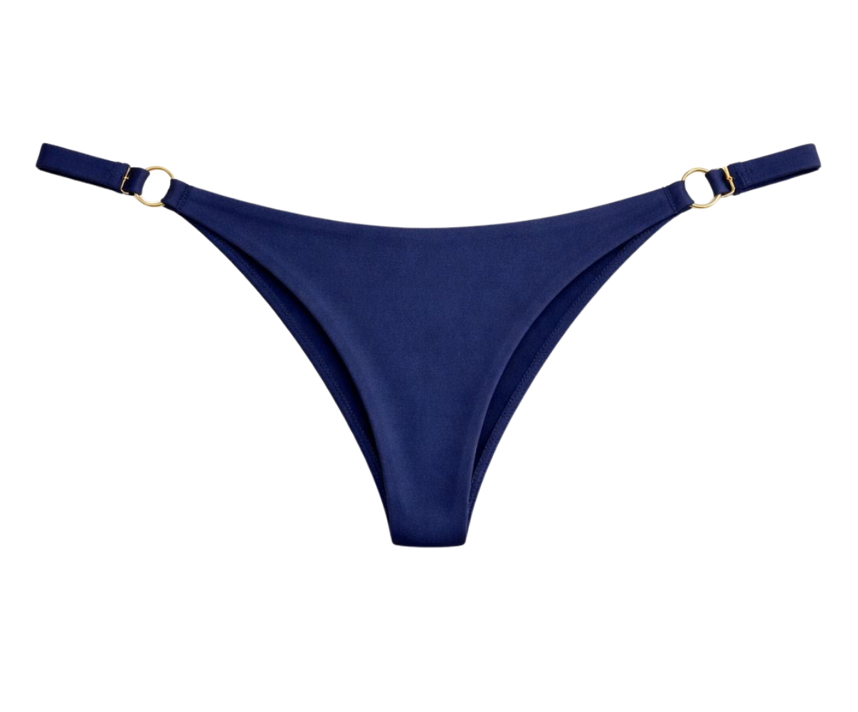 Navy blue bikini bottom on a white background